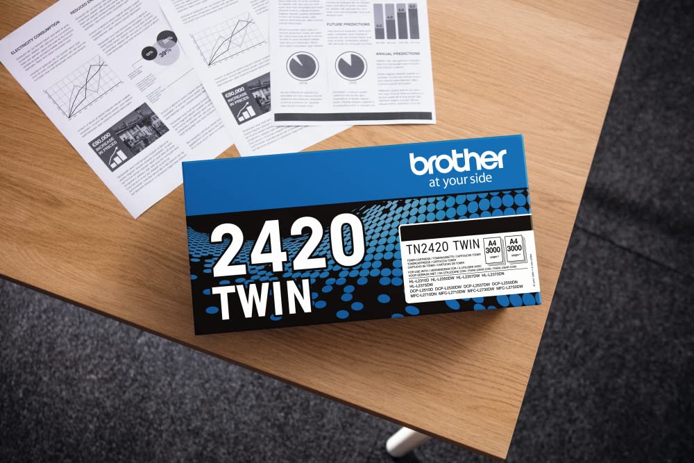 Brother Original TN2420TWIN Bundle with 2 black toners, approx. 6000 pages each, for MFCL2710DW/MFCL2710DN/MFCL2730DW/MFCL2750DW/DCPL2510D/DCPL2550DN/HLL2310D/HLL2350DW/HLL2370DN/HLL2375DW, double pack.