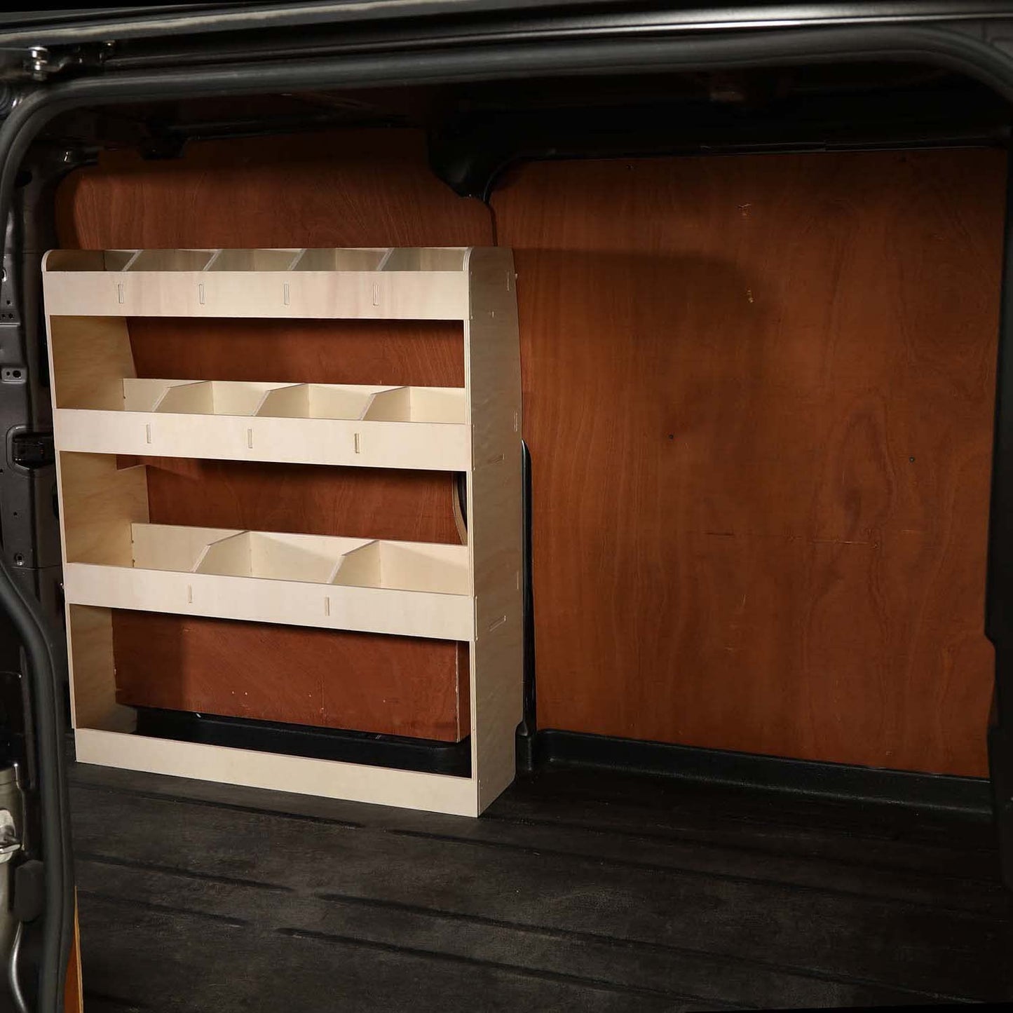 VANIFY - Compatible with Ford Transit Custom L1 2012+ vehicle shelving, double shelves at the rear.