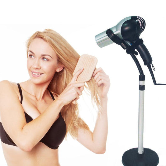 Dioche Hair Dryer Holder 360 Degree Adjustable Hair Dryer Stand Stainless Steel Hands-Free Detachable Suction Cup Holder with Clamp Holder 40 * 19 * 6 cm