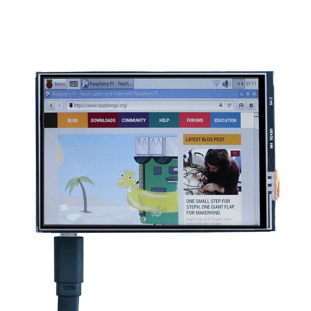 ELEGOO 3.5 inch TFT LCD Touch Screen Monitor 480x320 for Raspberry Pi with all data and touch pen (SPI interface)