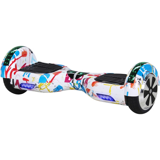 Robway W1 Hoverboard | ORIGINAL ® Hoverboards for kids, teenagers & adults - APP control - 2 x 350 Watt motors - Self-balance function - Bluetooth (Colorful White)