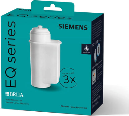 Siemens EQ.6 plus s300 fully automatic coffee machine TE653501DE, profile storage, 1,500 watts, silver & TZ70033A Brita Intenza water filter, reduces water hardness, 3 pieces, white
