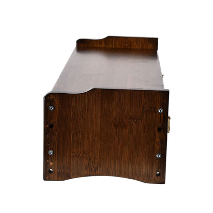 yangsense Monitor Stand, non-absorbent bamboo monitor stand with 3 drawers for studying at home office (walnut finish three drawers with back)