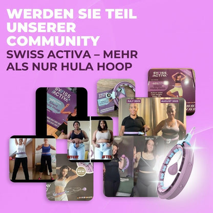 Swiss Activa+ S5.S Silent Hula Hoop hoop for adults with counter 60-112cm - Extra quiet - Doesn't fall down for women to lose weight - Smarter fitness with weight