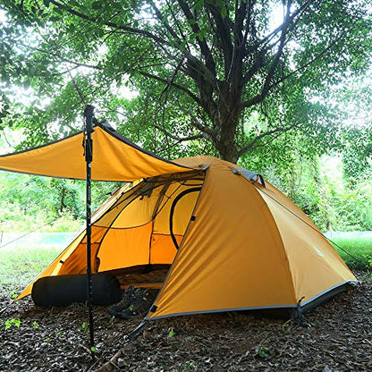 Forceatt tent 2 person camping waterproof 3-4 season, ultralight tents with small pack size, dome tent instant setup for trekking, outdoor, festival. (2 people-Khaki grey)