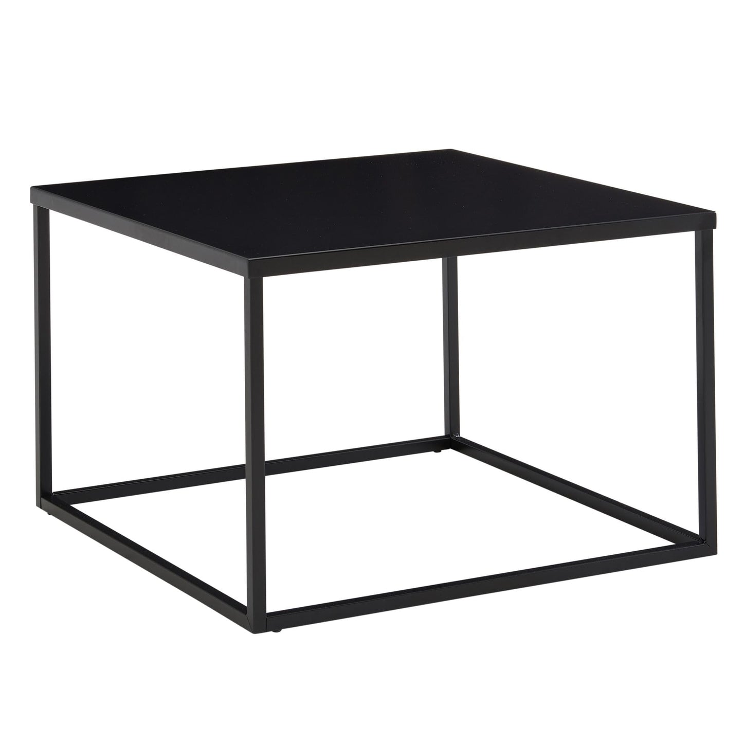 FineBuy coffee table 60x60x40 cm metal living room table industrial black, square side table, lounge table steel, square end table