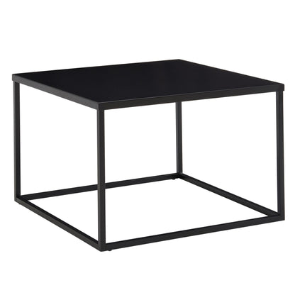 FineBuy coffee table 60x60x40 cm metal living room table industrial black, square side table, lounge table steel, square end table