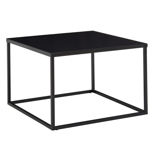 FineBuy coffee table 60x60x40 cm metal living room table industrial black, square side table, lounge table steel, square end table