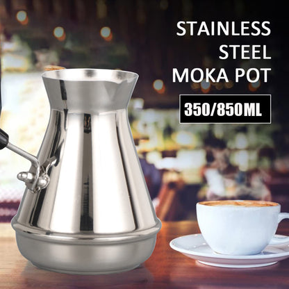 Turkish coffee pot, stainless steel coffee pot with long handle, moka pot for Turkish, Arabic, and Greek coffee, handmade Arabic coffee pot, coffee milk frother (850ml)