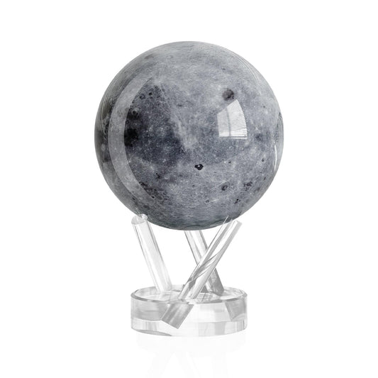 MOVA Globus Space Series Moon 4.5" with base, solar powered rotating globe, unique gift and home or desk decoration for men, women, kids