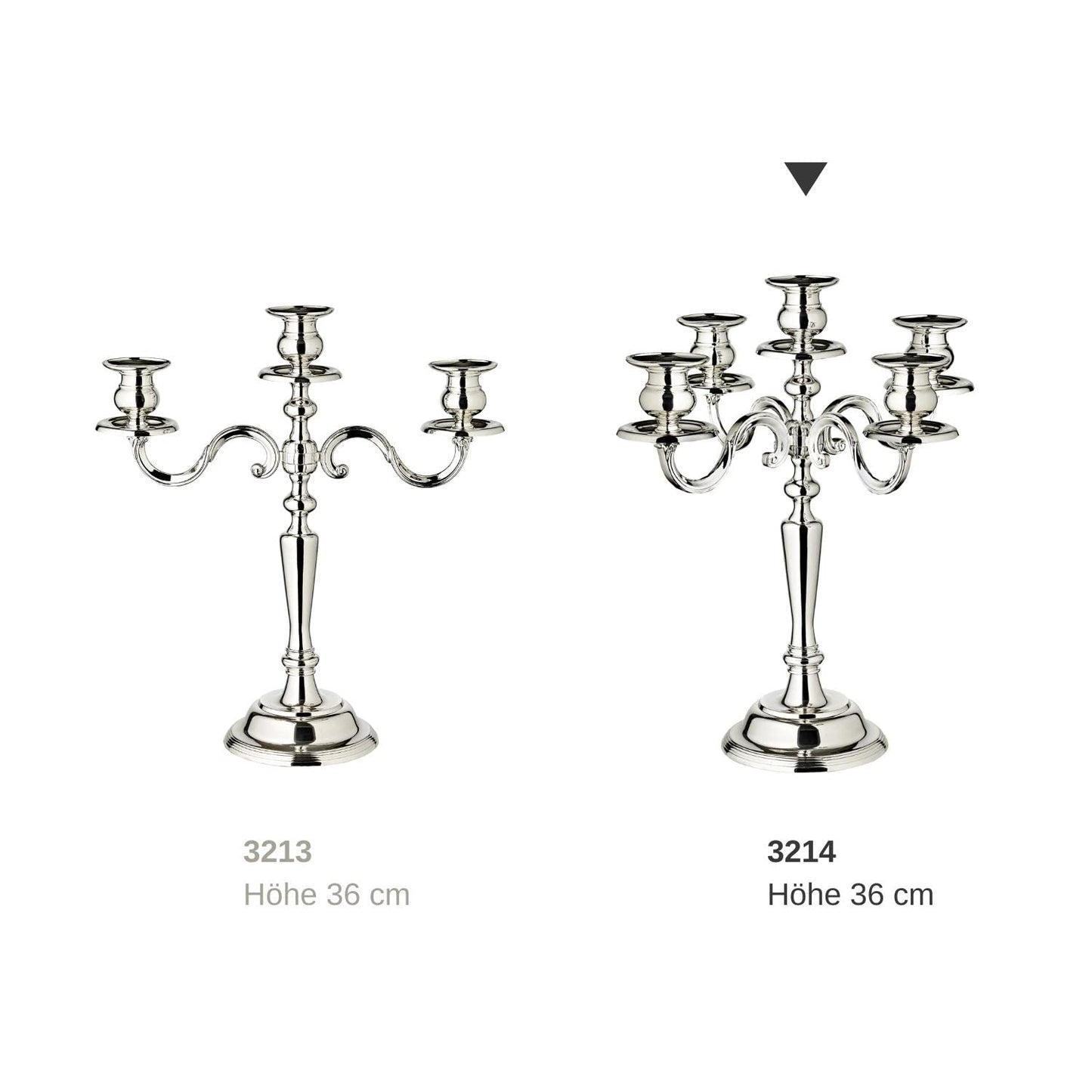 EDZARD Candle holder Regina, 5-armed, height 37 cm, elegantly silver-plated, tarnish-protected - Candle holder for pillar candles, candlestick in silver, table decoration living room