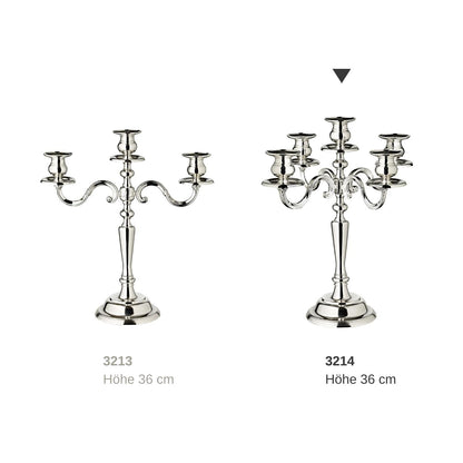 EDZARD Candle holder Regina, 5-armed, height 37 cm, elegantly silver-plated, tarnish-protected - Candle holder for pillar candles, candlestick in silver, table decoration living room