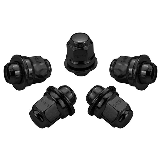 20x wheel bolts M12x1.5x47.5 flat seat D30 SW21 - Black