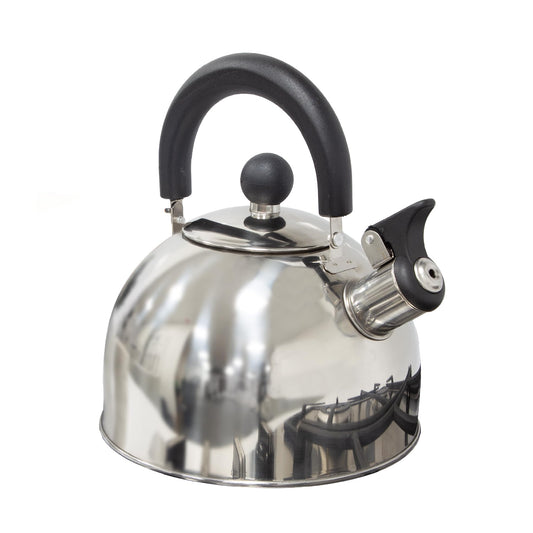 Milestone Camping Unisex-Adult Whistling Kettle, tea pot, coffee pot, indoor/outdoor camping hiking picnic, stainless steel, 22x21x18