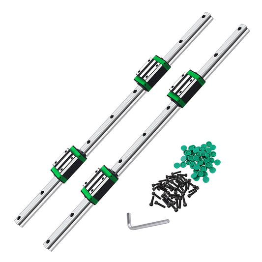 CNCMANS HGR15 linear guide rail 2 pieces HGR15 1000mm guide rail with 4 pieces high precision HGH15CA linear bearing block, CNC parts for 3D printer (linear guide HGR15 1000mm)