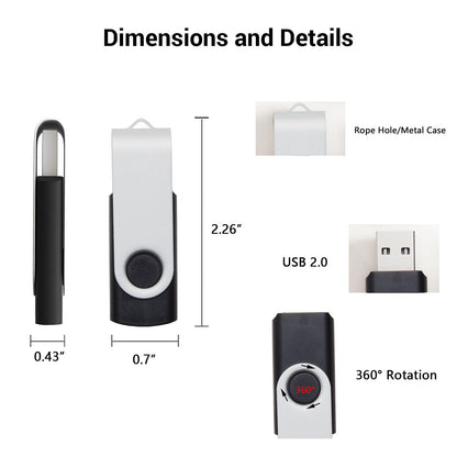20 pieces of 4GB USB flash drives in 5 random colors USB 2.0 wholesale bulk memory sticks (4GB, 20 pieces)