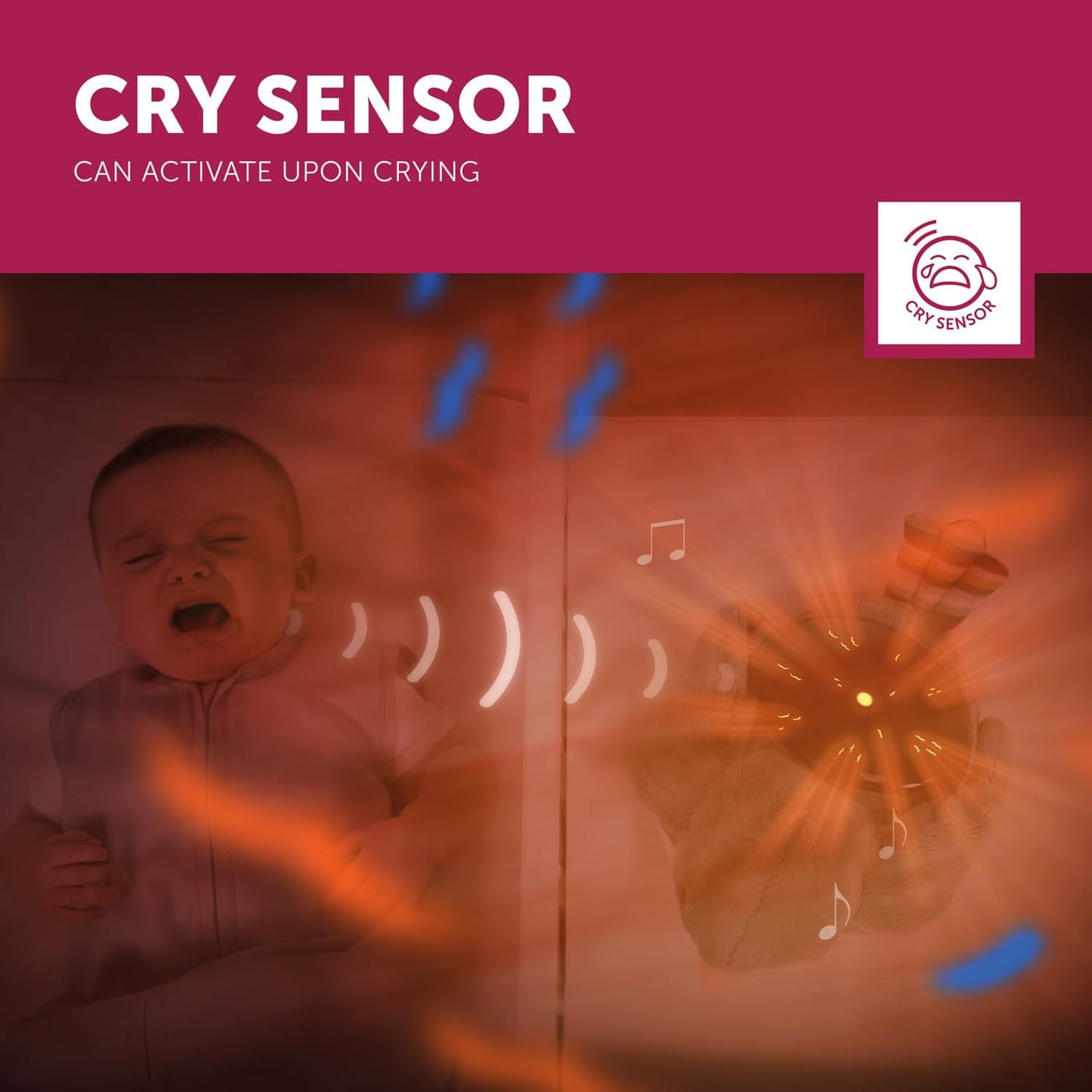 ZAZU Shally Sparrow Sunset Projector | Relaxing melodies | 3-step sleep program | Cry sensor | Child lock | Battery operated | Ideal for kids' room | 20 cm x 24 cm x 12 cm