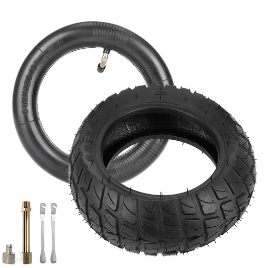 8.5-inch off-road tires and 8.5x2 (50-134) inner tube with valve extender and tire lever for Zero 8, 9, VSETT 8, 9, Inokim Light 2 E-scooter. Anti-slip replacement wheels.