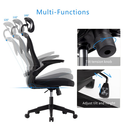 Magic Life Office Chair Ergonomic Computer Adjustable Desk Chair, adjustable lumbar support with thickened cushion, 3D headrest & Comfortable armrest Computer Chair (135 x 65 cm)