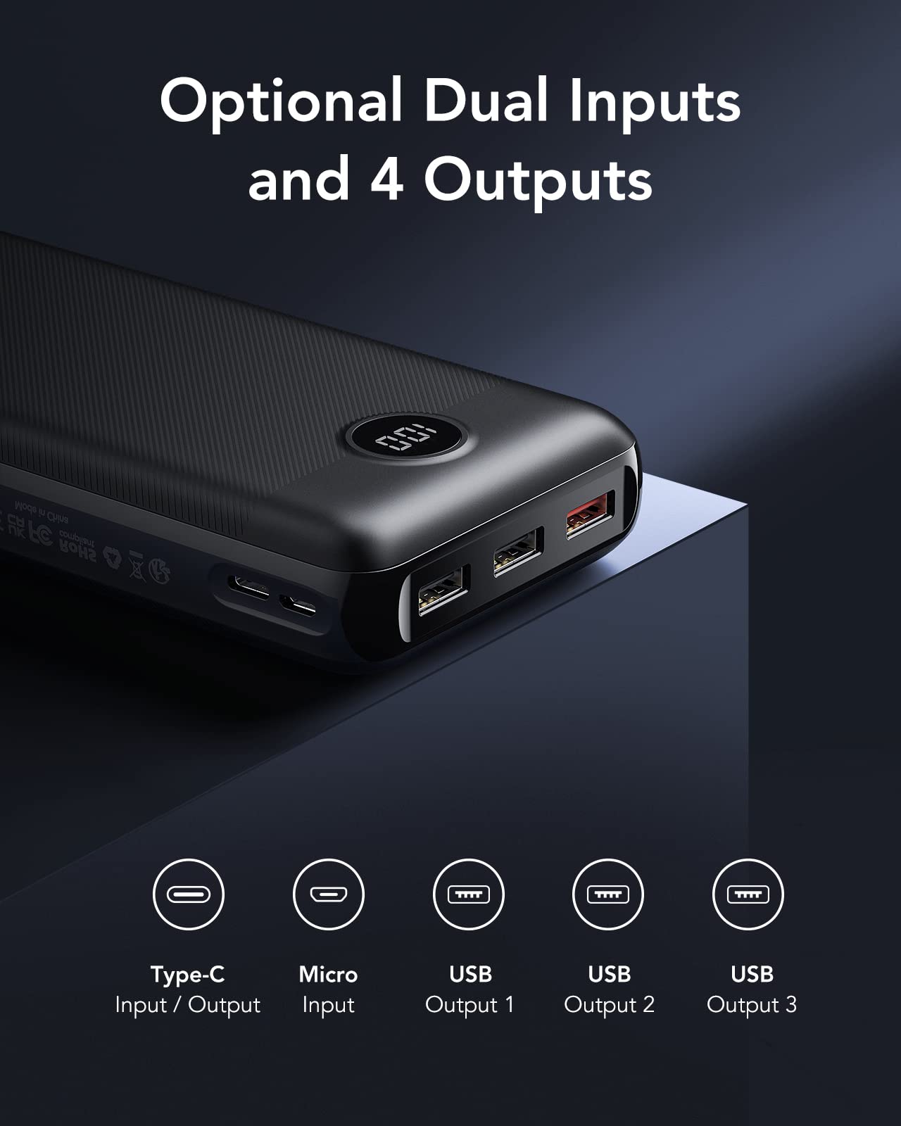 VEGER Power Bank 30000mAh, 20W PD External portable chargers Fast Charging Power Bank USB C, battery pack External Battery with LED Display, 4 Outputs and 2 Inputs Compatible with iPhone, iPad, Tablets, etc.