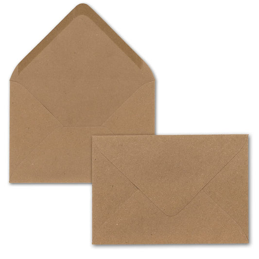 Brown sand envelopes - 75 pieces - DIN C5 22.0 x 15.4 cm - Kraft paper - wet adhesive without window - Christmas, greeting cards - ColorfulJoy series