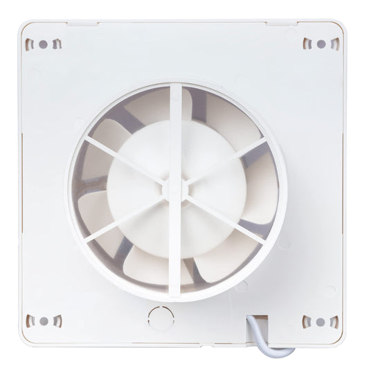 STERR White Bathroom Fan 100 mm with LED + TIMER - Bathroom Ventilation Fan - Glass Front - Modern Appearance - BFS100LT - 10 W