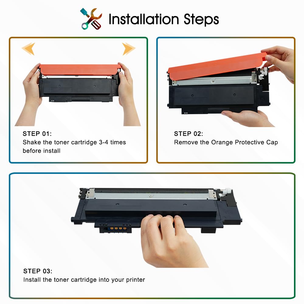 4-pack CLT-P404C P404C CLT K404S multipack toner for Samsung C480W Xpress SL C480FW C430W C48X C480 C430 C480FN CLT-K404S CLT-Y404S CLT-C404S CLT-M404S C43X Series (Black Cyan Yellow Magenta)