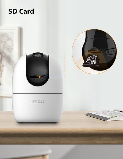 Imou indoor surveillance camera, 1080P WiFi camera with 360-degree rotation for pet/baby monitoring, featuring AI person detection, night vision, Alexa compatibility, Ranger 2.