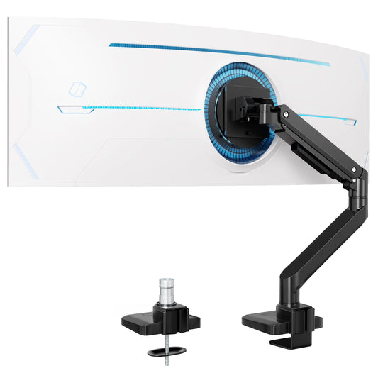 Monitor Mount 1 Monitor For 17-49 Inch Flat & Curved Screen, Sturdy Gas Spring Monitor Mount Adjustable Height with Tilts, Increased Load Capacity of 2~20kg, VESA 75x75/100x100