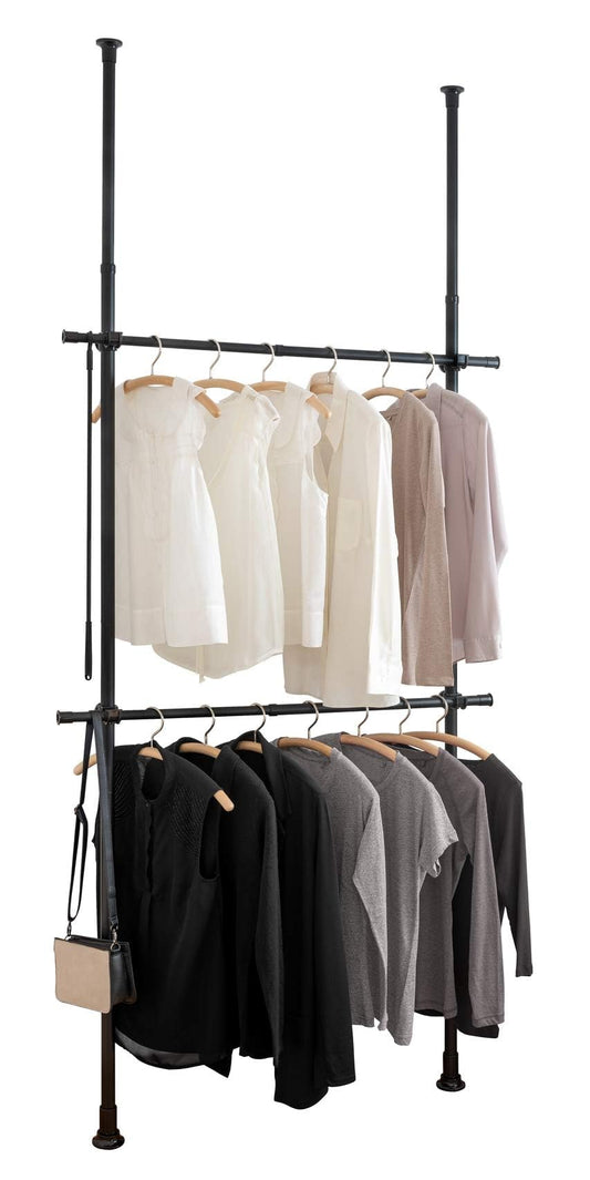 The WENKO Telescopic Wardrobe System Hercules Basic in Black.