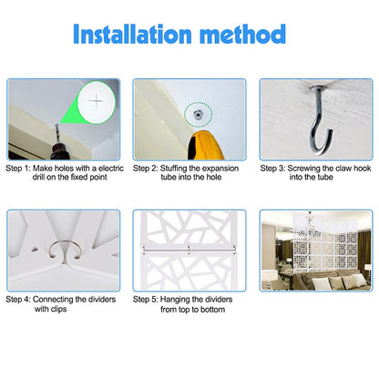 YHANEC 24-Piece DIY Room Divider Hanging Screen for Privacy, Perfect for Decorating Living, Dining, and Work Spaces, as well as Hotels and Bars