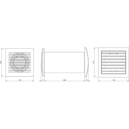 LIRAST Ø 100mm Heat Distributor with Thermostat - White Fan - Ventilator Heat Exchanger