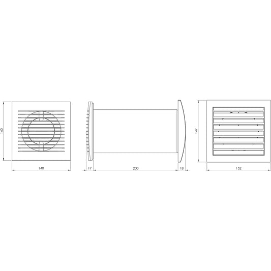 LIRAST Ø 100mm Heat Distributor with Thermostat - White Fan - Ventilator Heat Exchanger