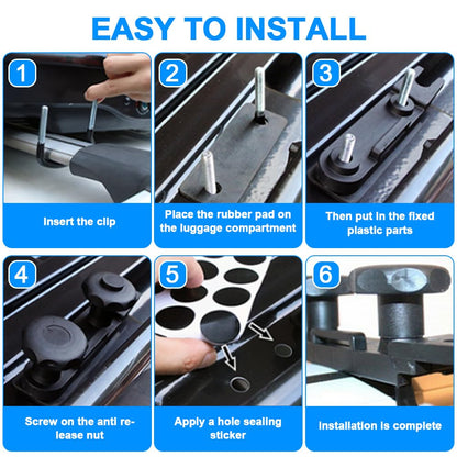 Abnaok 4 Piece Universal Roof Box Mounting U-Bolts, Roof Box Holder Mounting, Stainless Steel U-Bolt Installation Accessories