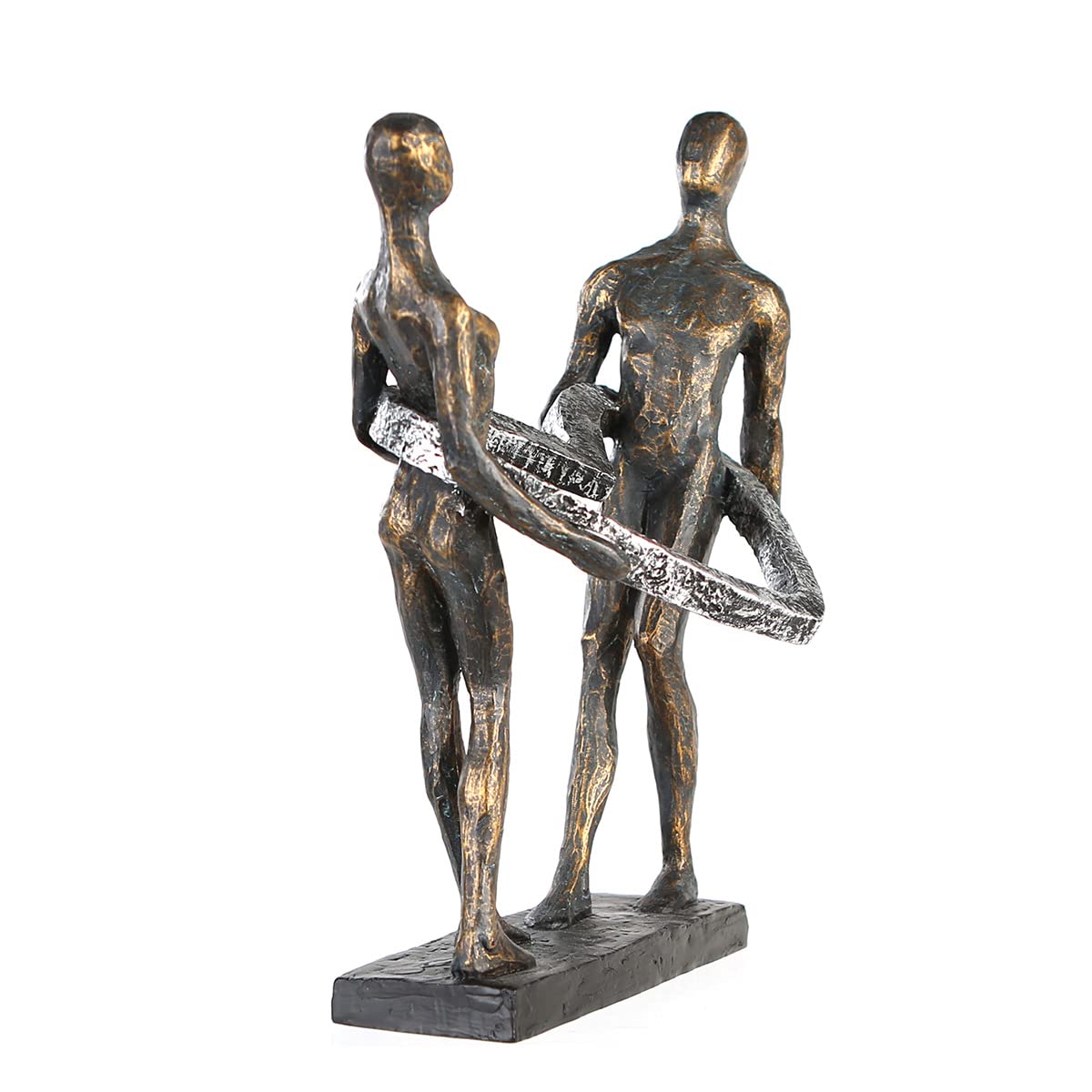 Casablanca - Decorative sculpture figure Connected - made of poly bronze-colored couple H 31 cm