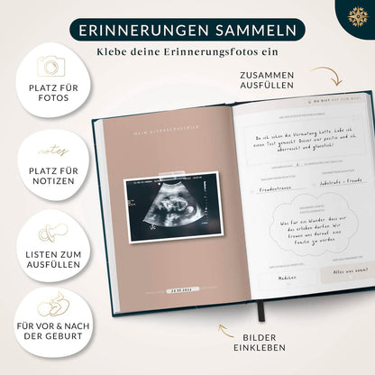 "Life Compass® Pregnancy Journal "TWINKLE" Pregnancy book for memories, reflection, and mindfulness - Pregnancy diary with space for photos and notes - A5"
