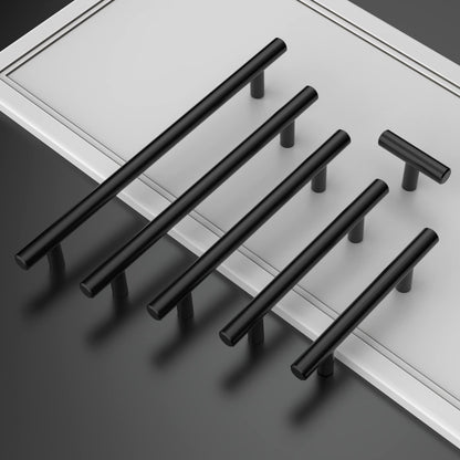 Amerdeco 20pcs Furniture Handles Stainless Steel Black 160mm Hole Distance Cabinet Handles for Kitchen, Drawers & Wardrobe UK0024
