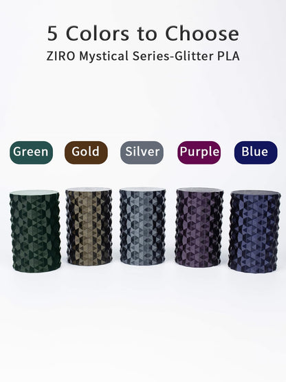 ZIRO 3D Printer Filament Mystical Series 1.75mm PLA Filament, shiny sparkling PLA with finer glitter, 1kg/2.2lbs spool, compatible with most FDM FFF 3D printers, Midnight Gold