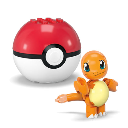 MEGA Pokémon Action Figure Building Toy Set, Pokeball 2-Pack, Pichu and Charmander with 40 pieces, for kids, HXP13