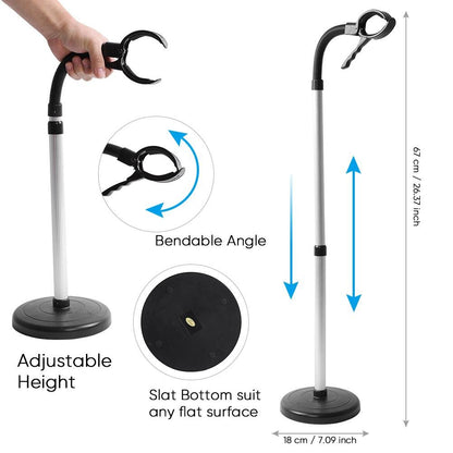 Dioche Hair Dryer Holder 360 Degree Adjustable Hair Dryer Stand Stainless Steel Hands-Free Detachable Suction Cup Holder with Clamp Holder 40 * 19 * 6 cm