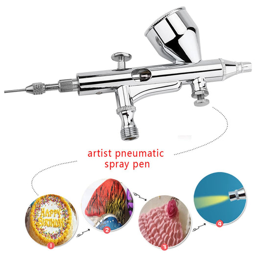 Dual Action Airbrush Kit, Painting Tools 0.2mm/0.3mm/0.5mm Needle Art Spray Gun for Airbrush, Cake Decoration, Model, Painting (Car, Bike, Bicycle, etc.)
