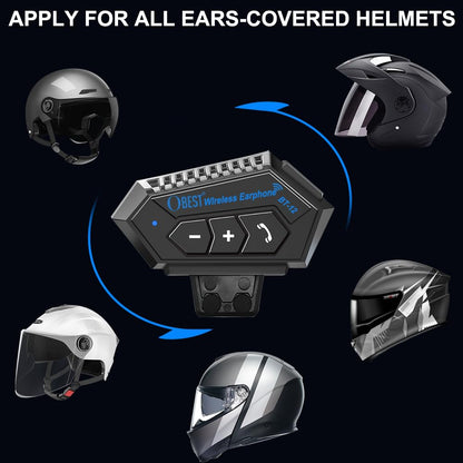 OBEST Motorcycle Bluetooth Headset, helmet headset with hands-free communication system and noise reduction for a variety of helmet mounted.