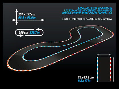 Carrera HYBRID Runway Chase - Next generation racing fun - Legendary Porsche 911 GT3 R in 1:50 scale - Hybrid technology with AI support - Smartphone app control - Amazon Exclusive