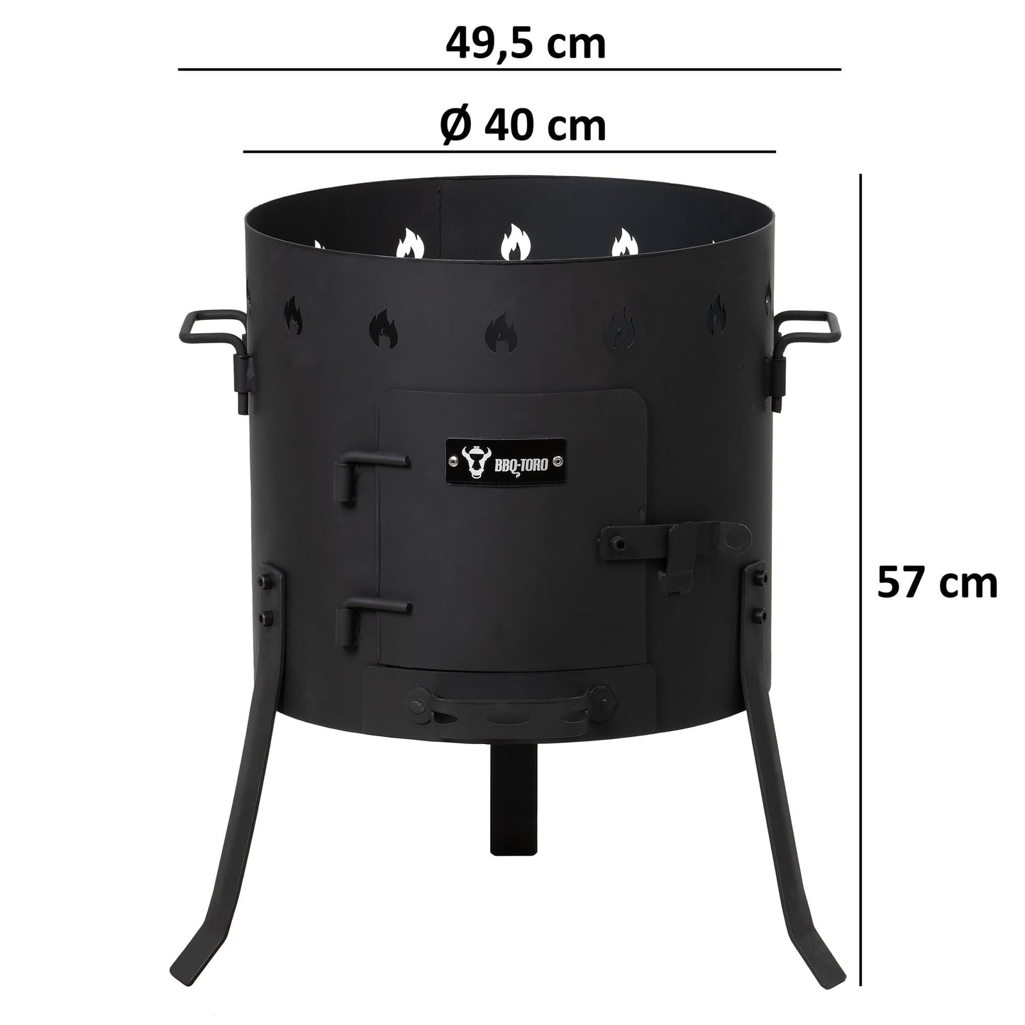BBQ-Toro cast iron kazan 16 liters with kazan oven Ø 40 cm | XXL cast iron pot with lid, cast iron pot | goulash kettle, fire kettle, outdoor oven | fire stove, one-pot oven, fire pit, utschak