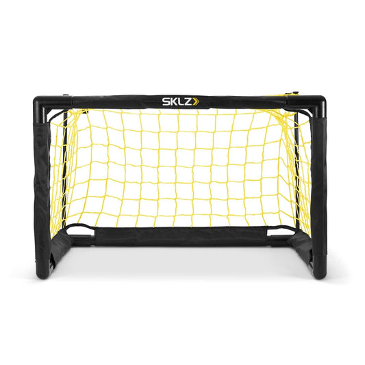 SKLZ Pro Mini Goal, includes 5" soft ball, easy to assemble, White/Yellow