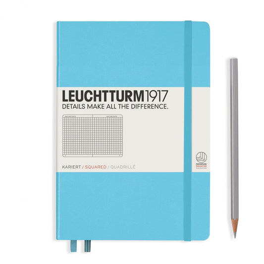 LEUCHTTURM1917 357481 Notebook Medium (A5), Hardcover, squared, ice blue