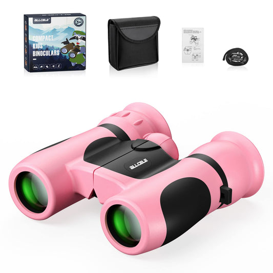 ALLCELE Binoculars for Kids, Children's Binoculars with strong magnification 8 x 21, Outdoor Exploration Binoculars Toy for Boys Girls aged 3-12 years.