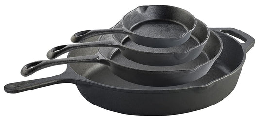 Tornwald-Schmiede Cast Iron Pans: 4-piece set of cast iron pans with Ø 12.5/16.5/21 and 30 cm each (cast iron pans for grills, grill pan, cast iron).