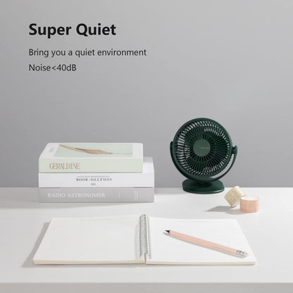 JISULIFE Clip-on Table Fan, Mini Stroller Fan, 4000mAh USB Small Fan with 16 hours, 4 modes Quiet Battery Fan for Outdoor Camping Golf Cart Indoor Treadmill - Green