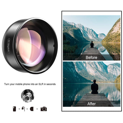 Apexel updated HD Phone Lens Kit-170° super wide angle, 10x macro lens, 2.0X telephoto lens, 110° wide angle, 195° fisheye lens for iPhone, Android, Samsung, and most phones.